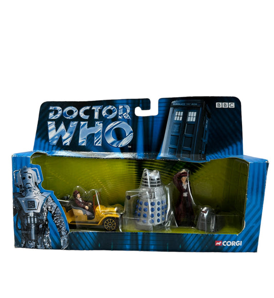 Vintage Corgi 2004 Doctor Dr Who - Bessie, Dalek, K9 & The 4Th Dr Four Piece Collectors Diecast Figures Box Set - Brand New Shop Stock Room Find