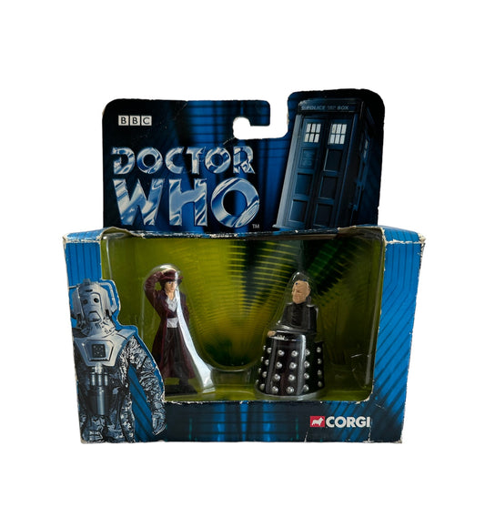 Vintage Corgi 2006 Doctor Dr Who - The 4th Dr And Davros Two Piece Collectors Diecast Figures Box Set No. TY96104 - Brand New Shop Stock Room Find