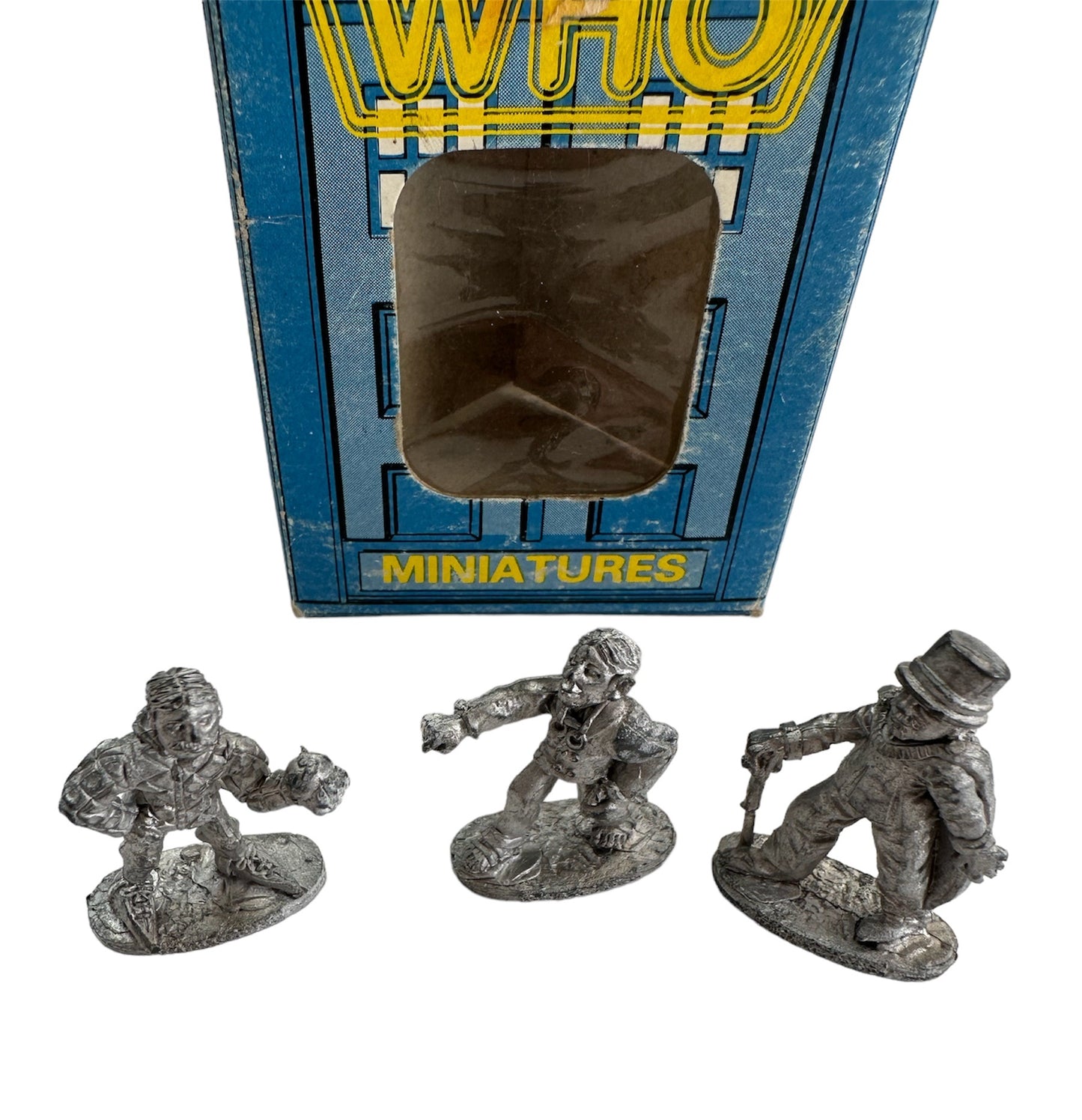 Vintage FASA Corp 1986 Doctor Dr Who Citadel Miniatures Metal Figures No. 9507 - Player Characters The Time Lords - Set Of 3 Figures - In The Original Box - Shop Stock Room Find