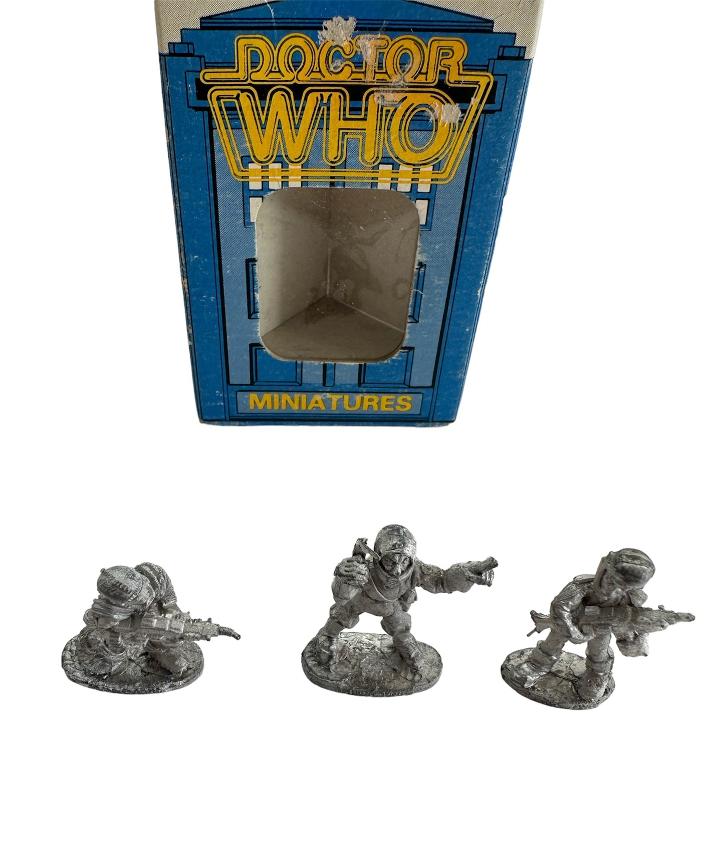 Vintage FASA Corp 1986 Doctor Dr Who Citadel Miniatures Metal Figures No. 9508 - Temporal Marauders - Set Of 3 Figures - In The Original Box - Shop Stock Room Find