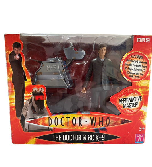 Vintage 2005 Dr Doctor Who Electronic Radio Controlled K-9 and The Doctor Figure - Brand New Shop Stock Room Find