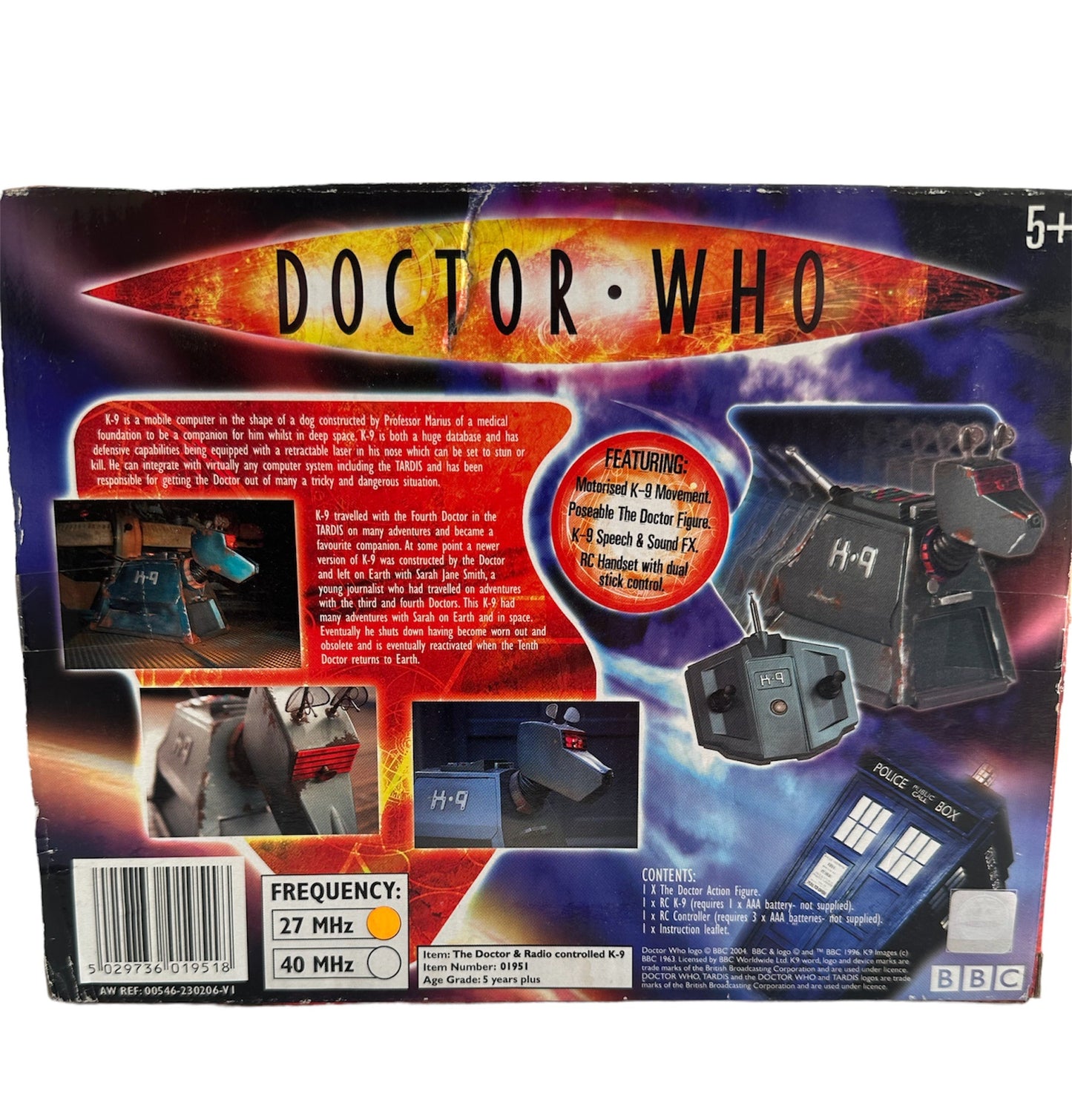 Vintage 2005 Dr Doctor Who Electronic Radio Controlled K-9 and The Doctor Figure - Brand New Shop Stock Room Find