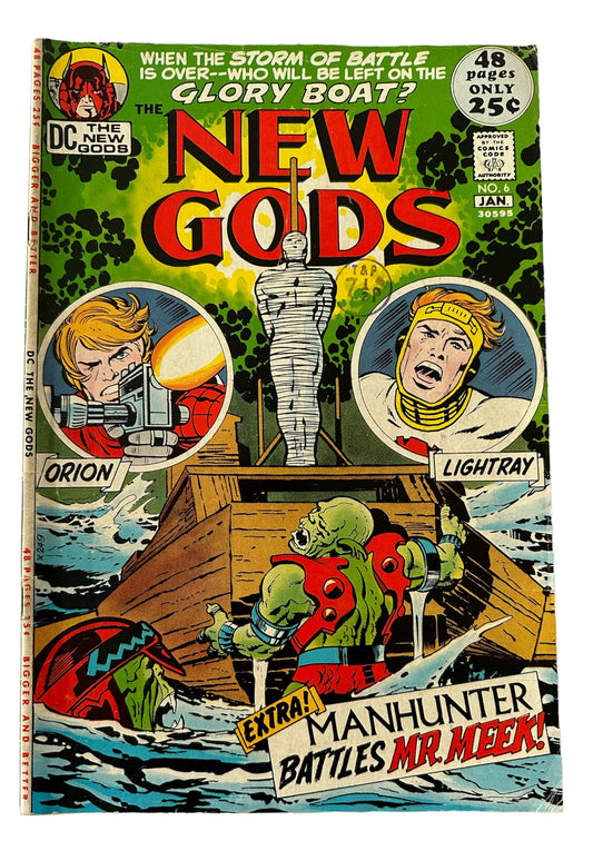 Vintage 1972 DC - Jack Kirbys The New Gods Comic Issue Number 6 - The Glory Boat - Features Orion And Lightray - Former Shop Stock