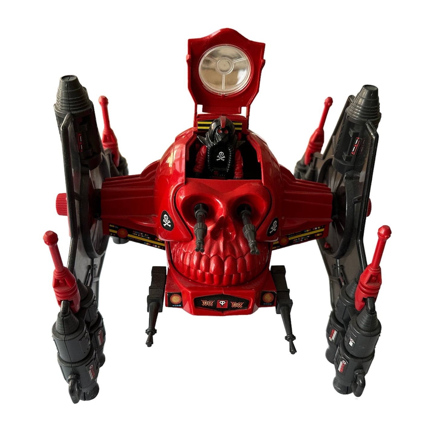 Vintage 1983 Palitoy Action Man Action Force Red Shadows Roboskull Action Vehicle With Red Wolf Action Figure - Fantastic Condition