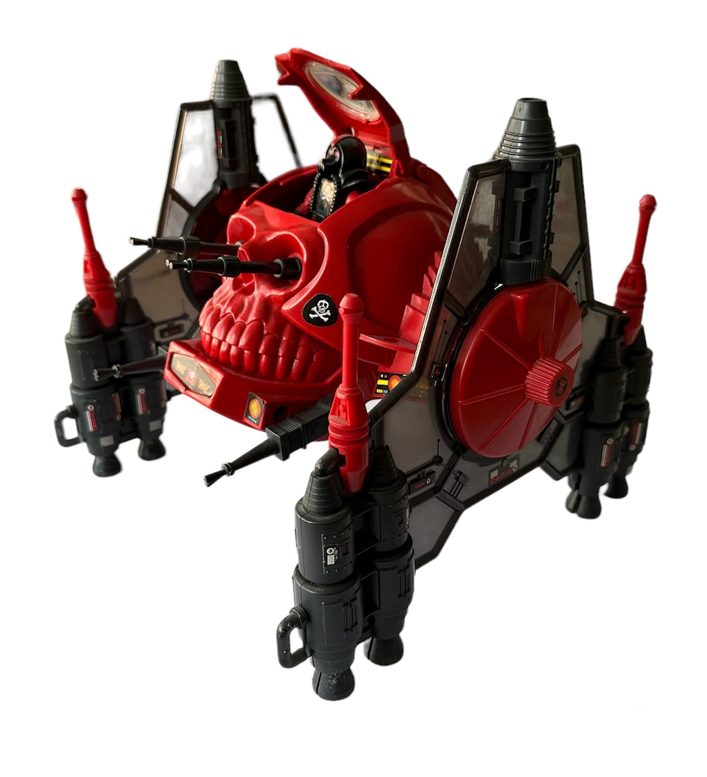 Vintage 1983 Palitoy Action Man Action Force Red Shadows Roboskull Action Vehicle With Red Wolf Action Figure - Fantastic Condition