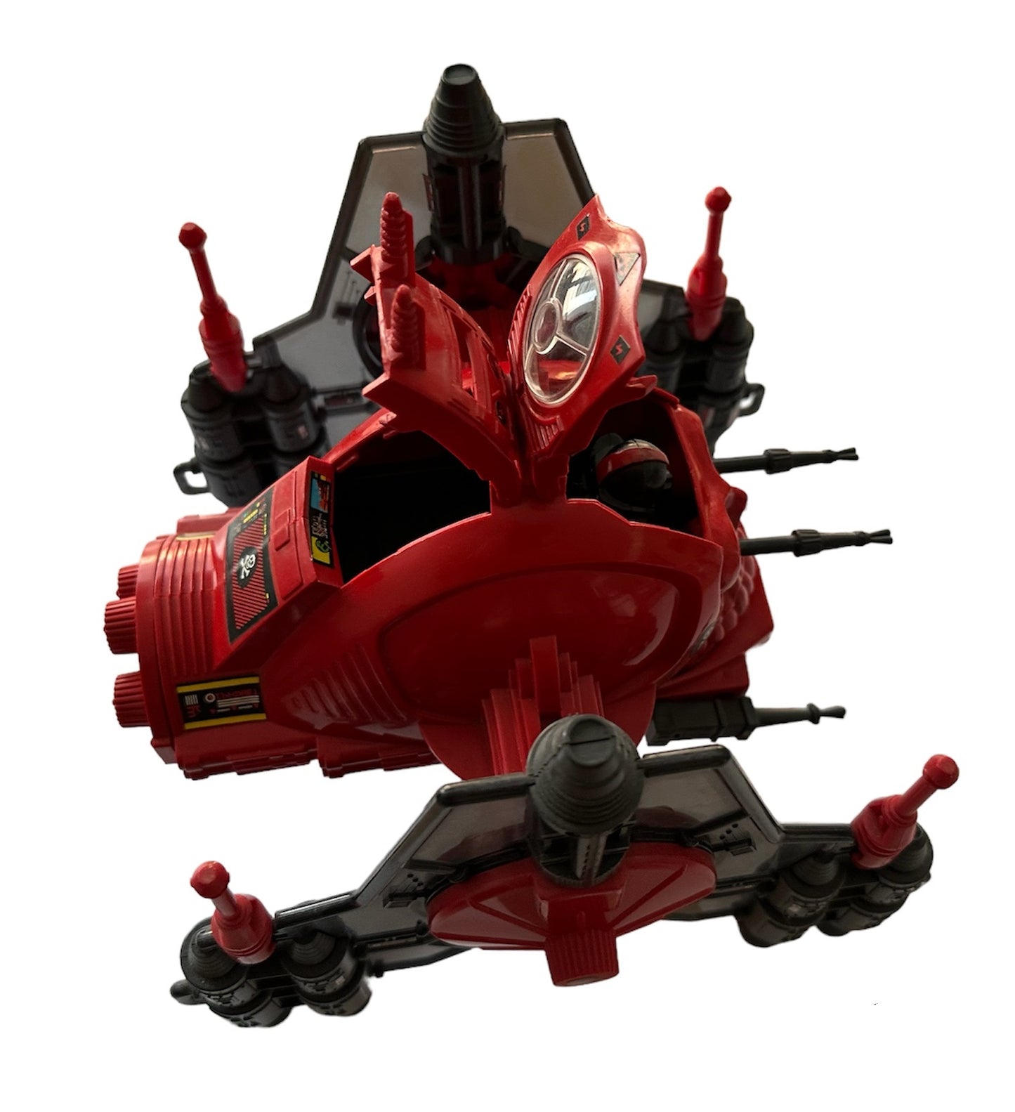 Vintage 1983 Palitoy Action Man Action Force Red Shadows Roboskull Action Vehicle With Red Wolf Action Figure - Fantastic Condition
