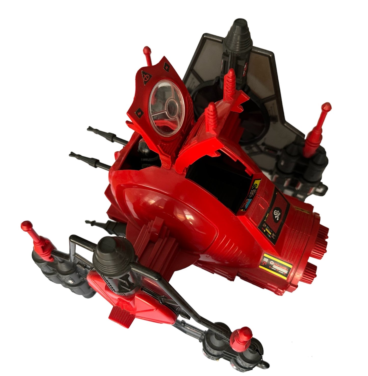 Vintage 1983 Palitoy Action Man Action Force Red Shadows Roboskull Action Vehicle With Red Wolf Action Figure - Fantastic Condition