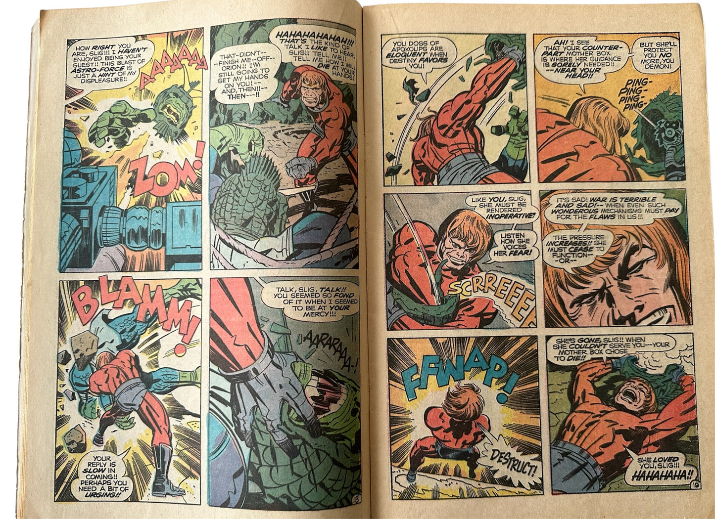 Vintage 1971 DC - Jack Kirbys Fourth World Of The New Gods Comic Issue Number 5 - Orion Versus Slig - Features The First Appearance Of Slig - Former Shop Stock