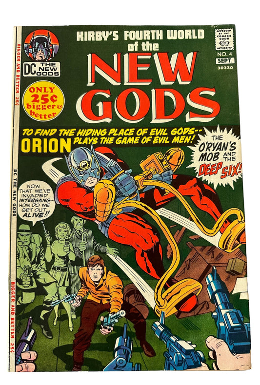 Vintage 1971 DC - Jack Kirbys Fourth World Of The New Gods Comic Issue Number 4 - O'Ryan Gang And The Deep Six - Features The First Appearance Of Esak - Former Shop Stock