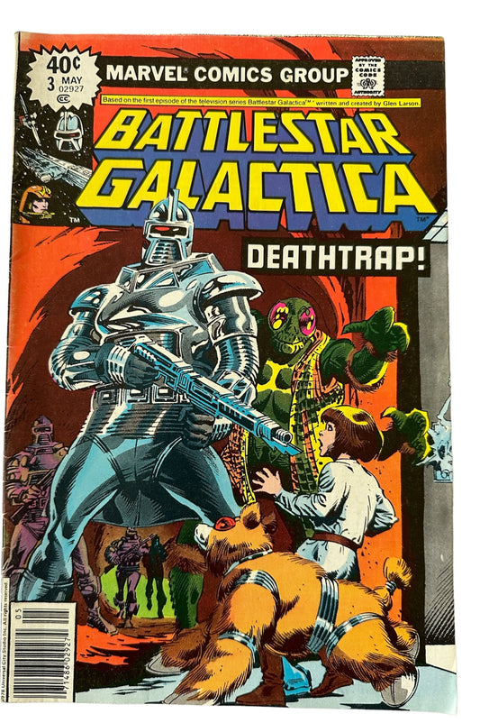 Vintage Marvel 1979 - Battlestar Galactica Comic Issue Number 3 - Based On The First Episode Of The Television Series - Former Shop Stock