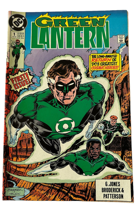 Vintage 1990 DC Comics Green Lantern - Down To Earth - Comic Issue No. 1 - Fantastic First Issue - June 1991 - Shop Stock Room Find