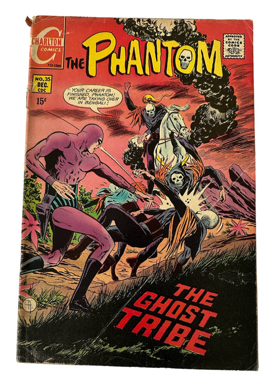 Vintage 1969 Charlton Comics - The Phantom Comic Issue Number 35 - The Ghost Tribe - Very Good Condition Vintage Comic