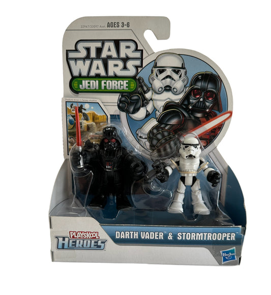 Vintage 2011 Star Wars Playskool Heroes - Jedi Force Darth Vader & Stormtrooper Action Figure Set - Brand New Factory Sealed Shop Stock Room Find