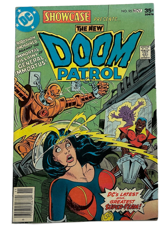Vintage 1977 DC Showcase Presents The New Doom Patrol Comic Issue Number 95 - Featuring Robotman, General Immortus, Celsius, Temptest & Negative Woman - Very Good Condition Vintage Comic