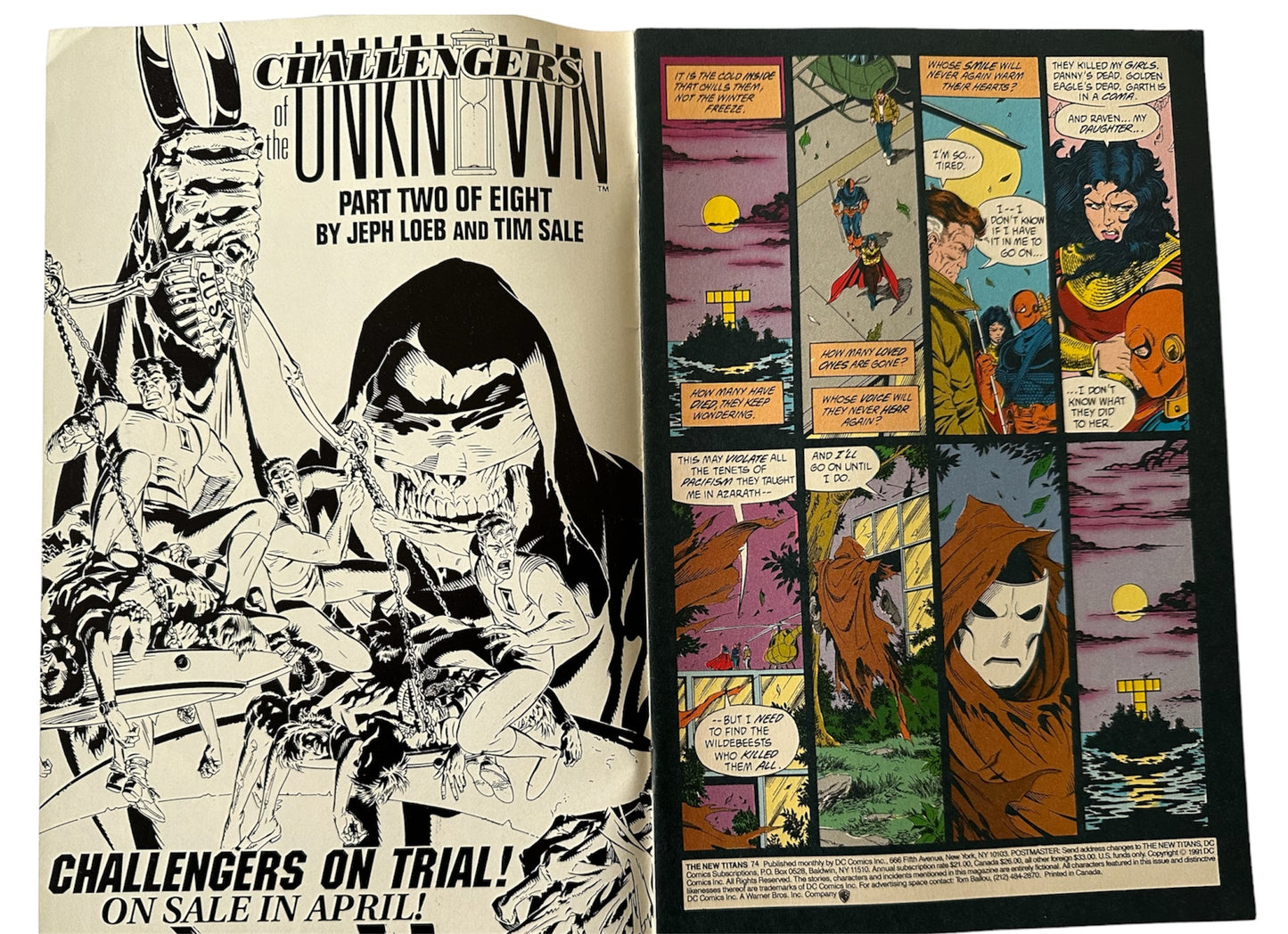 Vintage Mar 1991 DC - The New Titans Comic Issue Number 74 - When Pantha Strikes - Shop Stock Room Find (8.5 Grade)