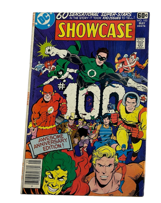 Vintage 1978 DC Showcase Comic Issue Number 100 - Awesome Anniversary Edition - Featuring 60 Sensational Super-Stars - Very Good Condition Vintage Comic