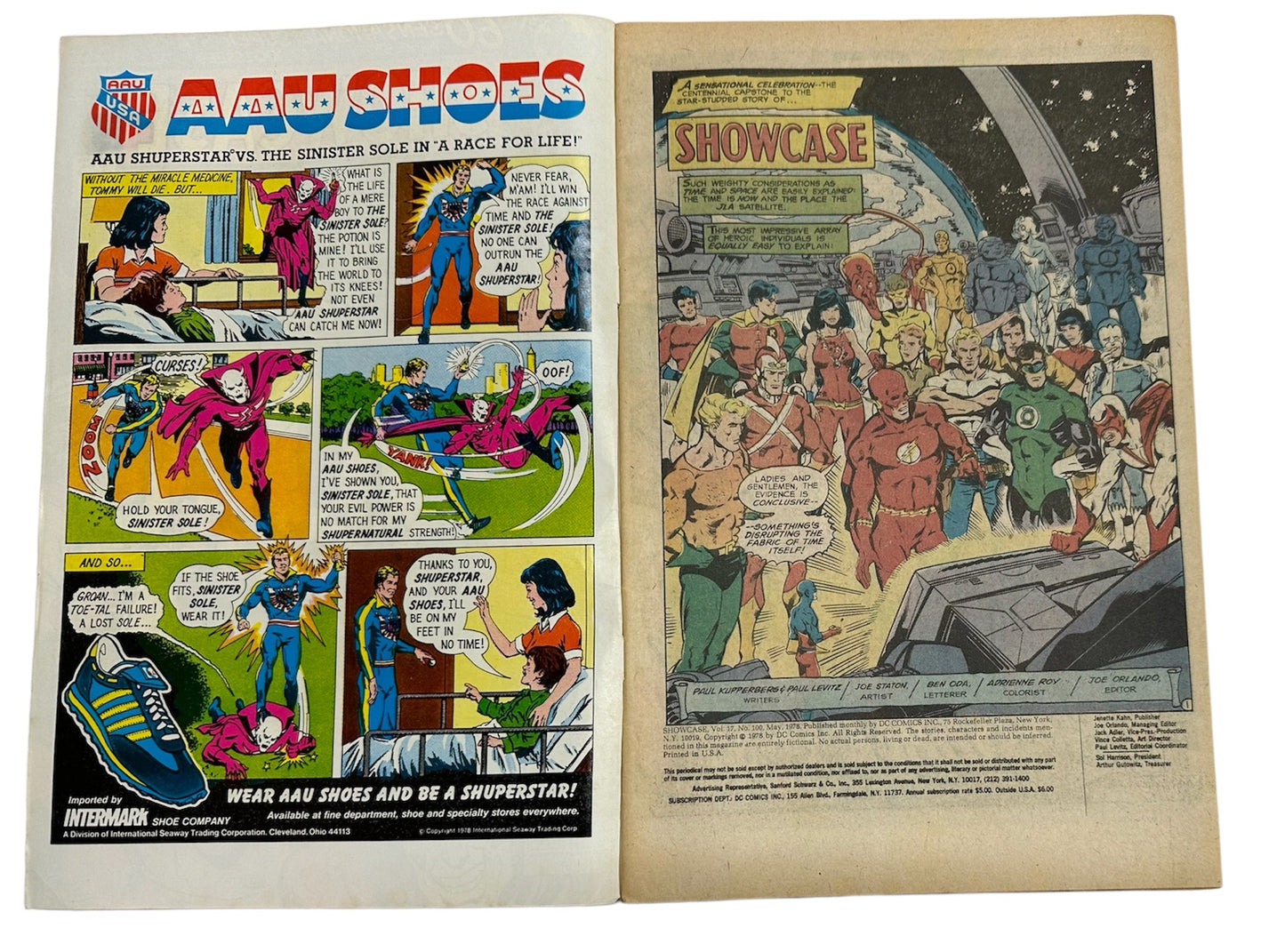 Vintage 1978 DC Showcase Comic Issue Number 100 - Awesome Anniversary Edition - Featuring 60 Sensational Super-Stars - Very Good Condition Vintage Comic