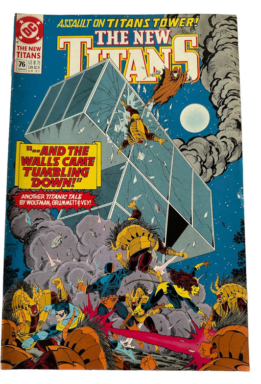 Vintage June 1991 DC - The New Titans Comic Issue Number 76 - Tower Of The Damned - Shop Stock Room Find