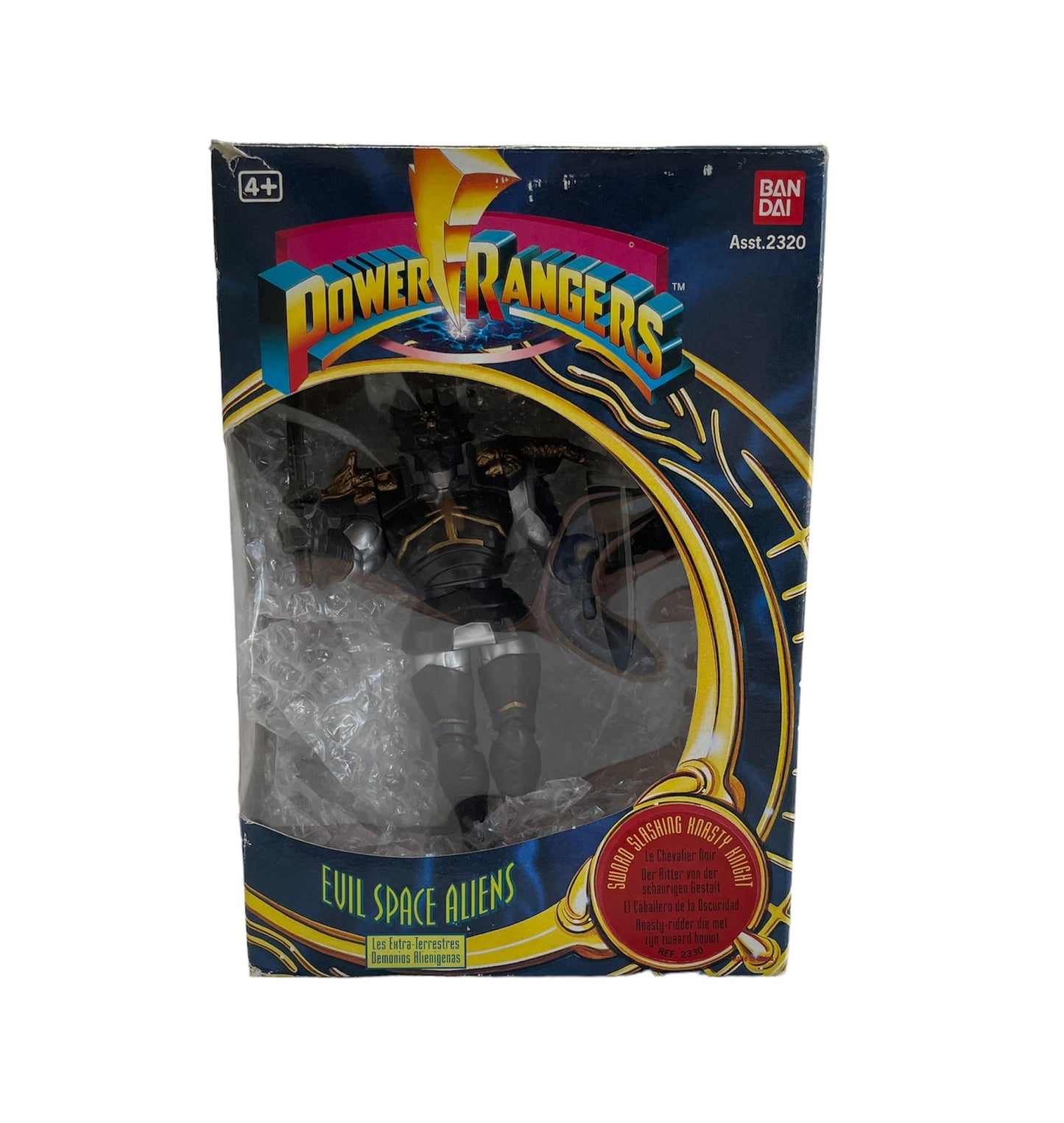 Vintage Bandai 1993 Mighty Morphin Power Rangers Evil Space Aliens - Sword Slashing Knasty Knight Action Figure - Fantastic Condition Very Rare Item In The Original Box