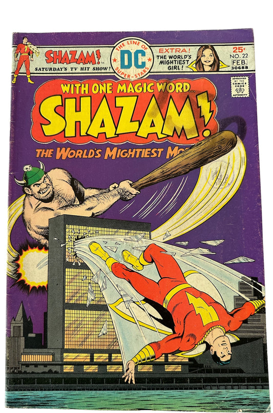 Vintage 1976 DC With One Magic Word... SHAZAM Comic Issue Number 22 - Featuring Captain Marvel And Mary Marvel - Very Good Condition Vintage Comic