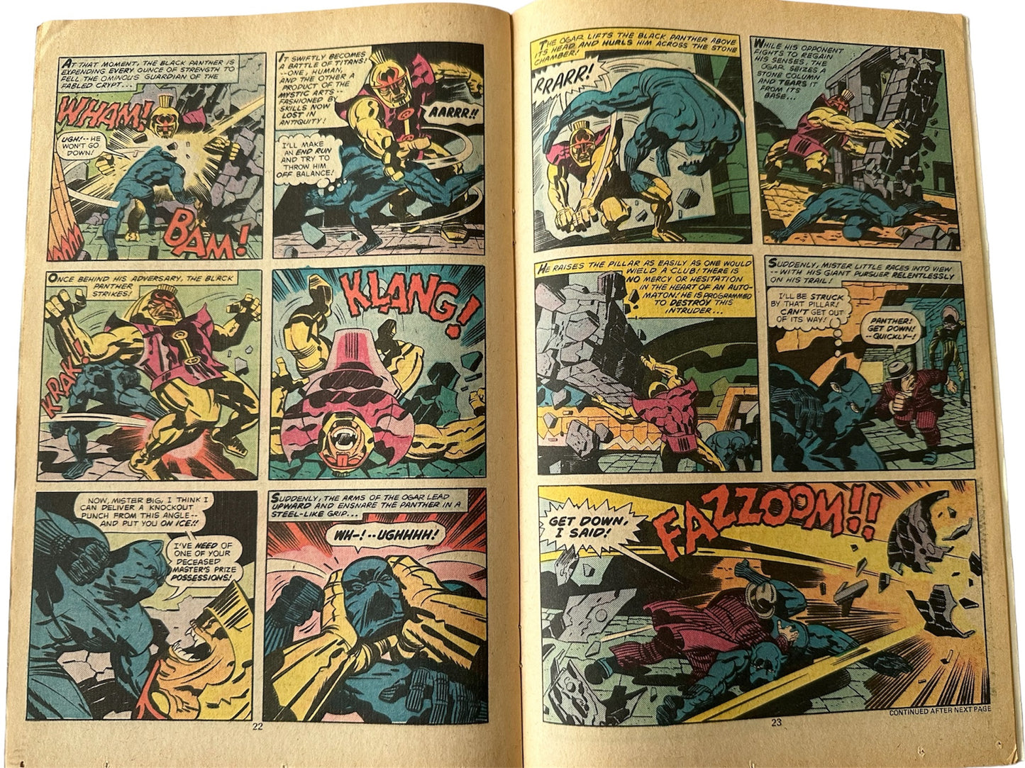 Vintage 1977 Marvels - The Black Panther Comic Issue Number 3 - Chaos In King Solomons Tomb - Race Against Time - First Print - Fantastic Condition Vintage Comic