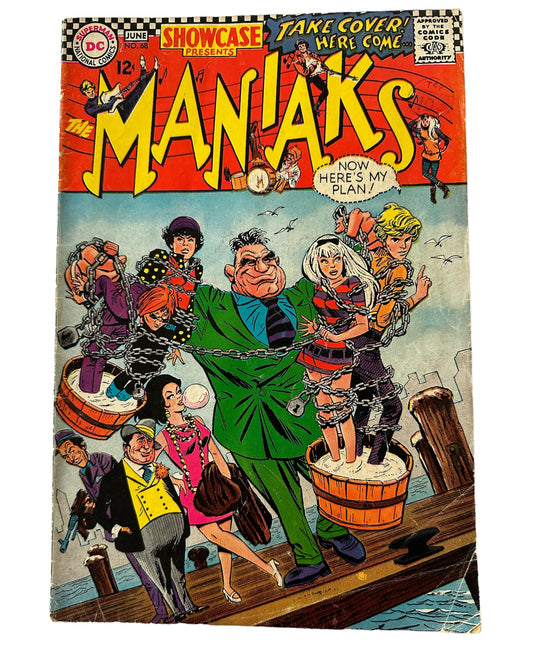 Vintage 1967 DC - Showcase Presents Comic Issue Number 68 - The Maniaks - Good Condition Vintage Comic