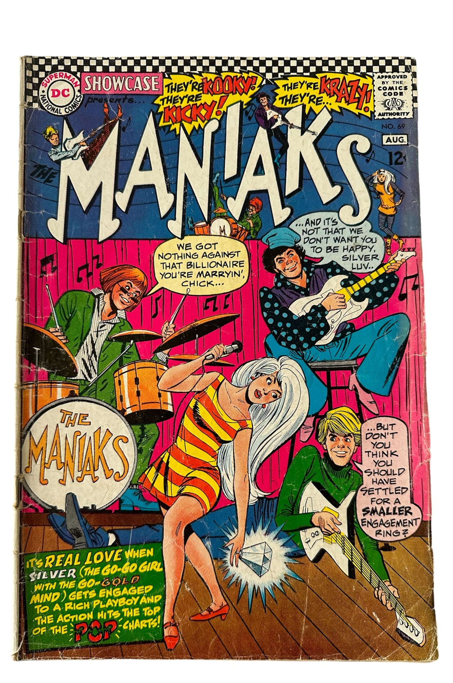 Vintage 1967 DC - Showcase Presents Comic Issue Number 69 - The Maniaks - Good Condition Vintage Comic