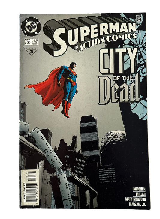 Vintage 1999 DC Super Man In Action Comics - City Of The Dead - Comic Issue Number 755 - Featuring The Man Of Steel In - Necropolis - Former Shop Stock