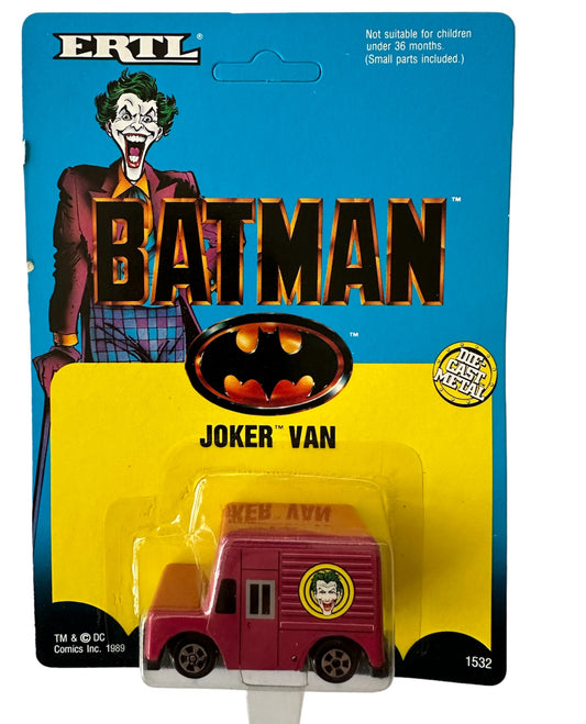 ERTL 1989 Batman The Joker Van 1/64 Scale Die-Cast Metal 2 1/4 Inch Replica Model Vehicle No. 1532 - Brand New Factory Sealed Shop Stock Room Find