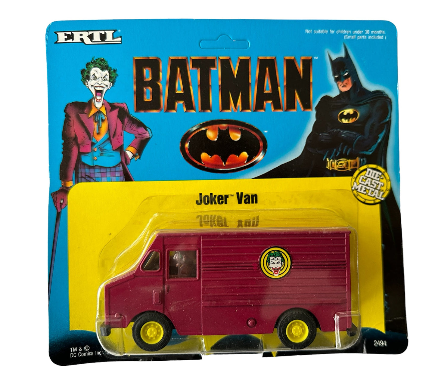 Vintage ERTL 1989 Batman The Joker Van 1/43 Scale Die-Cast Metal 4 1/2 Inch Replica Model Vehicle - Brand New Factory Sealed Shop Stock Room Find