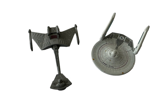 2013 Star Trek The Offical Star Ship Collection - Set Of Two Ships - The Klingon K'Tinga Class Battle Cruiser And The USS Reliant NCC-1864 - By Eaglemoss - Former Shop Counter Display Models