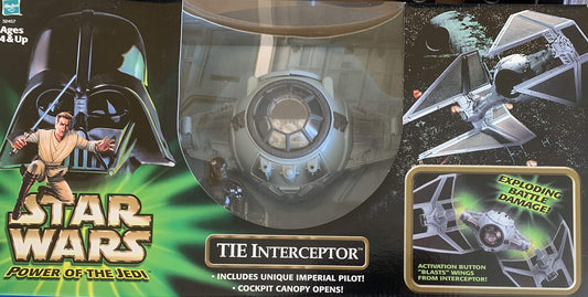 Vintage 1999 Star Wars The Power Of The Jedi Tie Interceptor With Exclusive Unique Imperial Tie Pilot