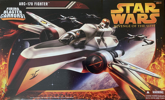 Vintage 2005 Star Wars Revenge Of The Sith Arc-170 Fighter With Firing Blaster Cannons