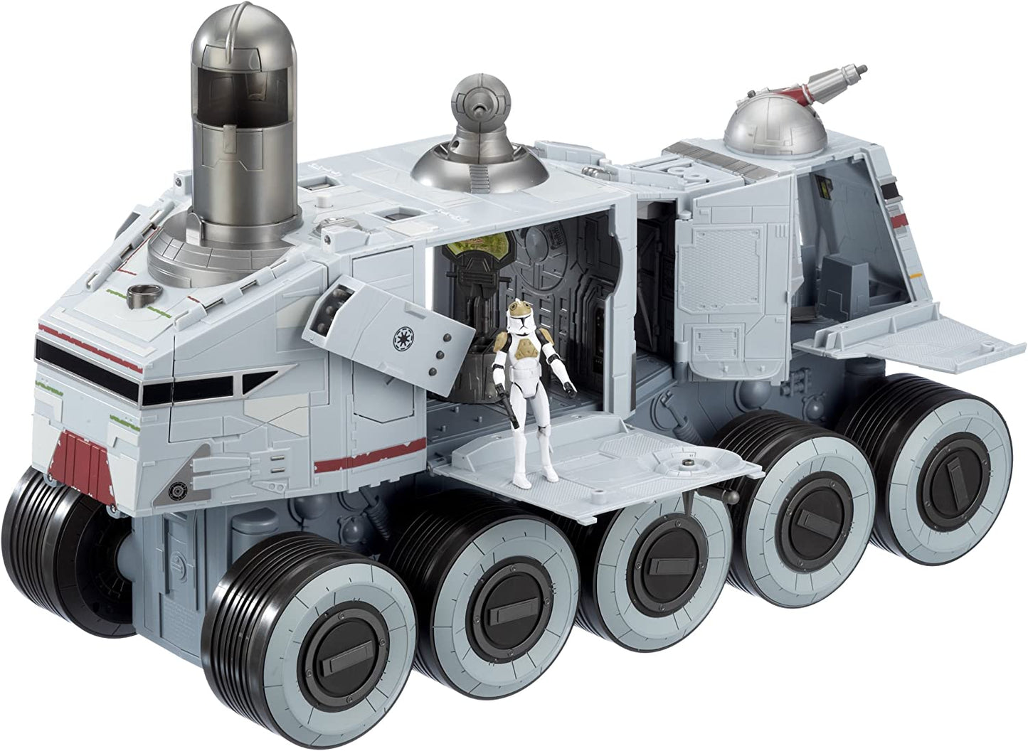 Vintage Star Wars 2009 The Clone Wars - Electronic Clone Turbo Tank Vehicle With Launching Speeder Bike And Exclusive Tank Gunner Action Figure