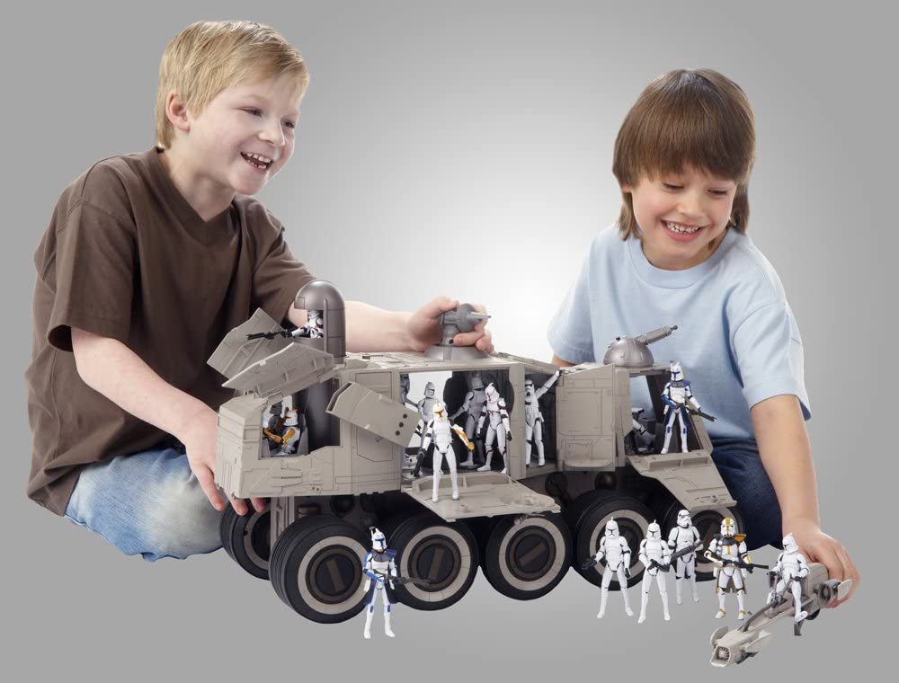 Vintage Star Wars 2009 The Clone Wars - Electronic Clone Turbo Tank Vehicle With Launching Speeder Bike And Exclusive Tank Gunner Action Figure