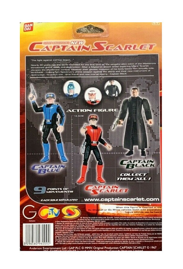 Gerry Andersons NEW Captain Scarlet 6" Action Figure - Factory Sealed Shop Stock Room Find