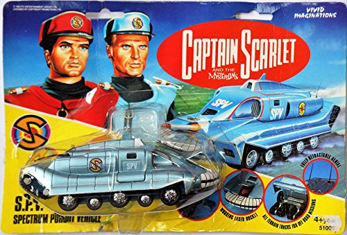 Vintage Vivid 1993 Gerry Andersons Captain Scarlet And The Mysterons Diecast Spectrum Pursuit Vehicle SPV New On Card - Brand New Factory Sealed Shop Stock Room Find