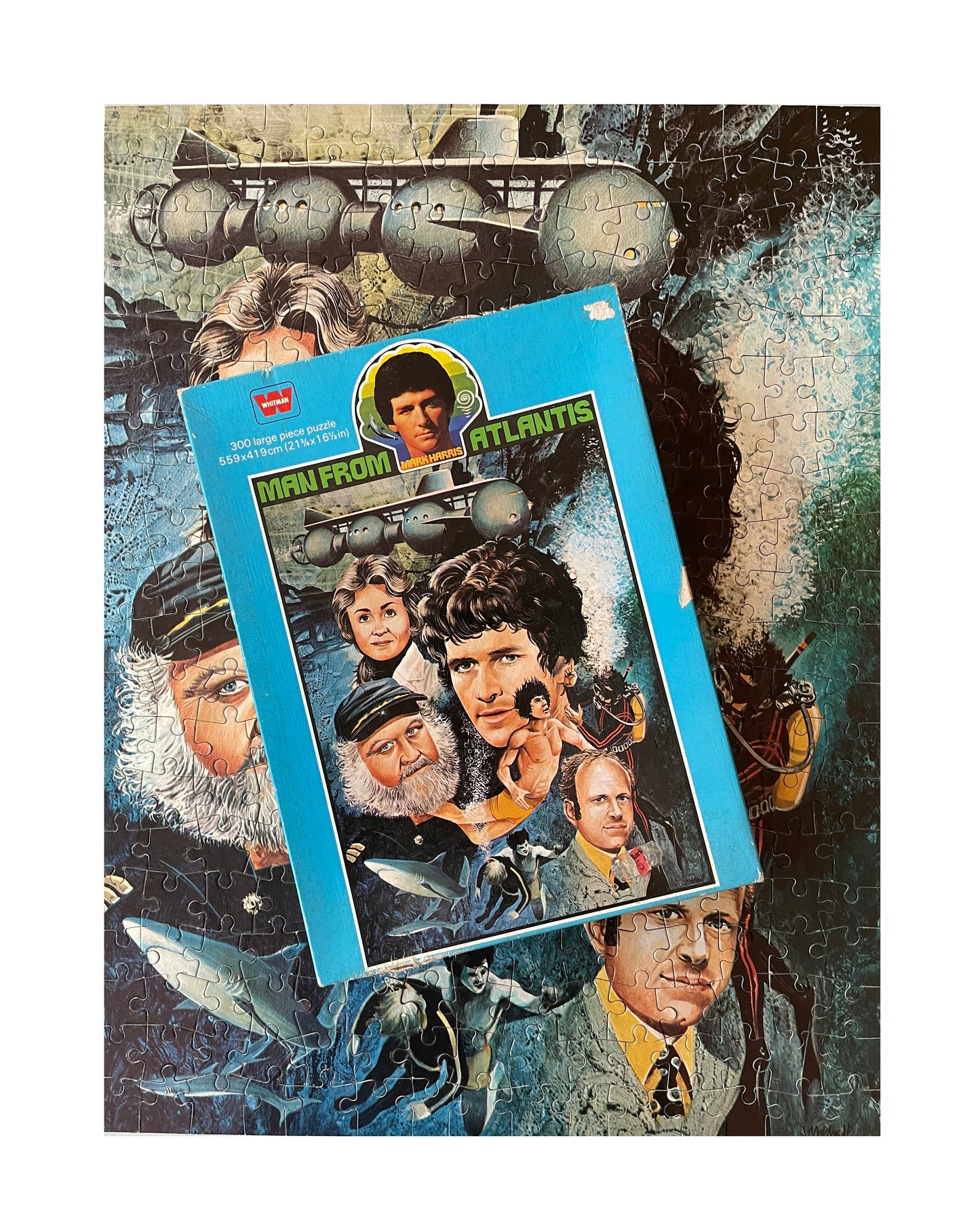 Vintage 1978 Whitman The Man From Atlantis Montage 300 Piece Jigsaw Puzzle - 100% Complete In The Original Box