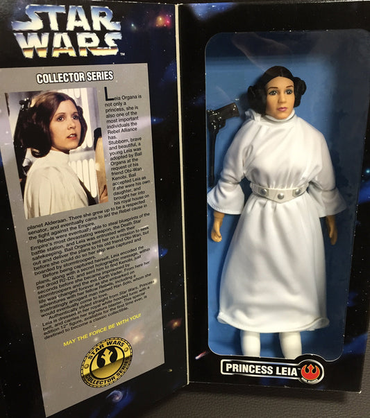 Vintage 1996 Star Wars The Collector Series Princess Leia Organa 12 Inch Fully Poseable Action Figure, Authentically Styled Outfit and Accessories - Brand New Shop Stock Room Find