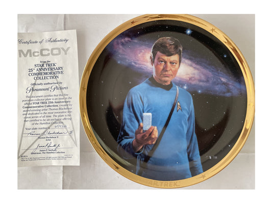 Vintage 1991 Star Trek The Original Series Dr Leonard McCoy 25th Anniversary Commemorative Plate - Shop Stock Room Find