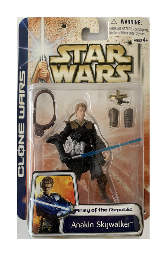 Vintage 2003 Star Wars The Clone Wars Army Of The Republic Anakin Skywalker Action Figure - Brand New Factory Sealed Shop Stock Room Find