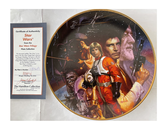 Vintage 1993 Star Wars Trilogy - A New Hope Montage- Hamilton Collection Limited Edition Collectors Plate With Certificate Of Authenticity - Brand New Shop Stock Room Find