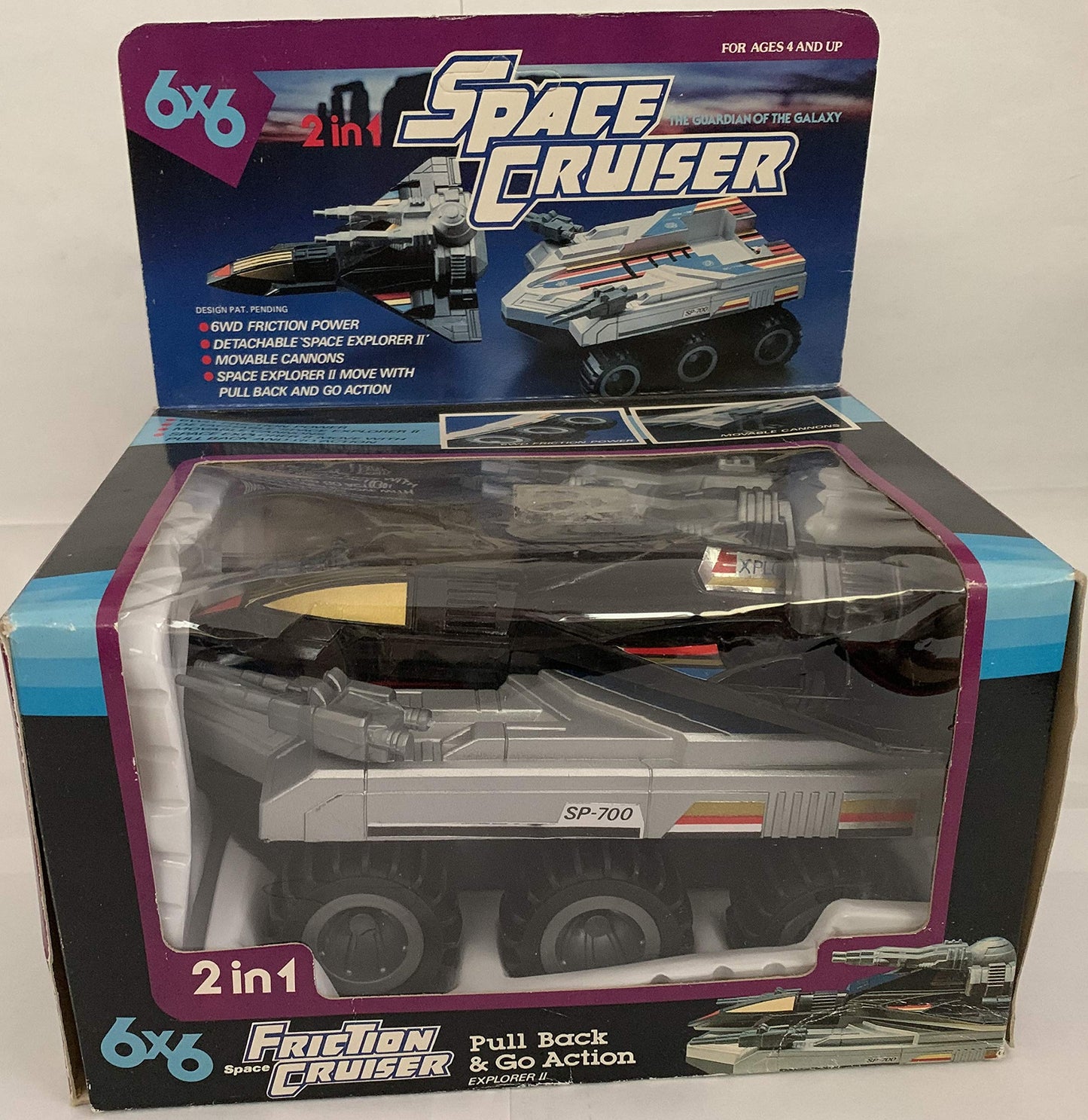 Vintage 1980s 2 In 1 Friction Drive Silver Space Cruiser Explorer II SP 700 - The Guardian Of The Galaxy - Pull Back & Go Action - - Shop Stock Room Find