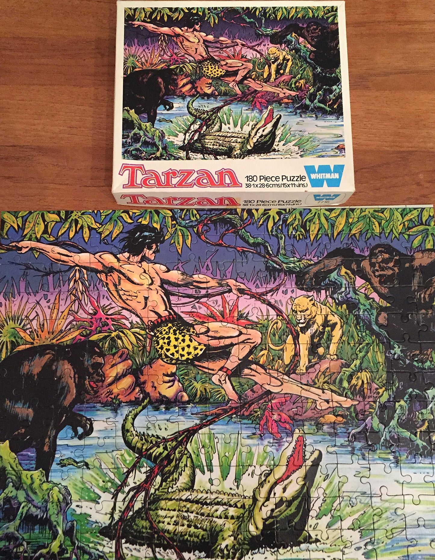 Vintage 1975 Whitman Tarzan 180 Piece Jigsaw Puzzle Number 7716 Animated Adventure