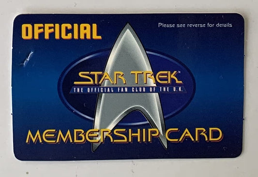 Vintage 1996 Star Trek The Official Fan Club Of The UK Membership Card - Unused - Shop Stock Room Find