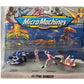 Vintage 1994 Mighty Morphin Power Rangers Micro Machines Miniature The Pink Ranger Set No. 5 - Includes The Pink Ranger Figure, Kimberly Figure, Pterodactyl Dinozord and The Triceratops Battle Bike With The Blue Ranger - Unsold Shop Stock Room Find