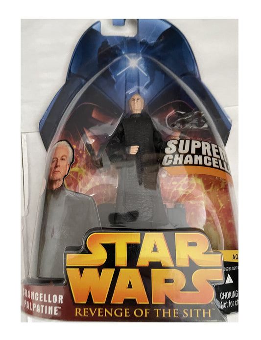 Vintage 2005 Star Wars Revenge Of The Sith Supreme Chancellor Palpatine Action Figure - Brand New Factory Sealed Shop Stock Room Find