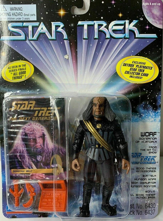 Vintage Star Trek The Next Generation All Good Things H'atoria Governor Worf Action Figure - Brand New Factory Sealed Shop Stock Room Find