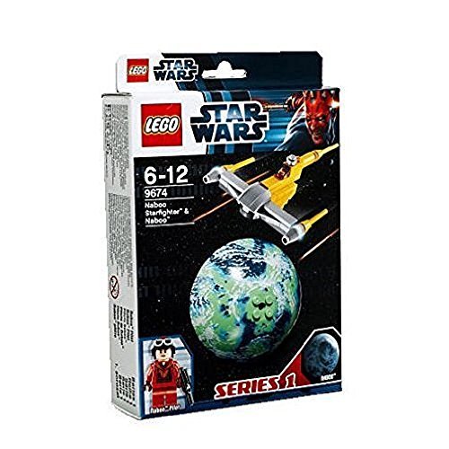 Vintage 2012 Star Wars Lego Series 1 No. 9674 - Naboo Starfighter And Naboo Planet Set - Brand New Factory Sealed Shop Stock Room Find