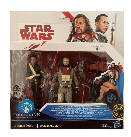 Star Wars Rogue One Force Link Chirrut Imwe And Baze Malbus 2-Pack 3 3/4 Inch Action Figure Set - Brand New Factory Sealed